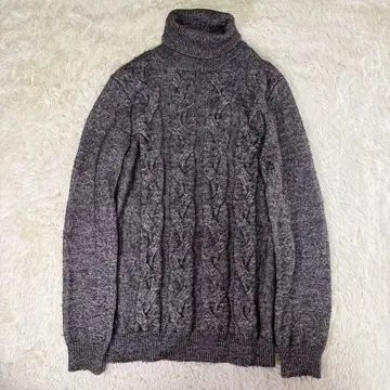 [레어] 준하시모토 하이넥 케이블 울 니트 스웨터 3사이즈