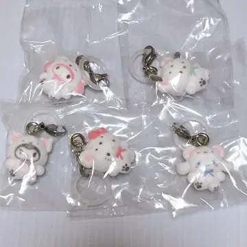 산리오 가샤폰 복슬복슬 스노우 5개 세트 키티 쿠로미 시나모롤