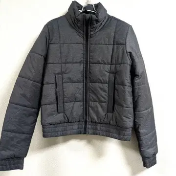 L 아디다스 나일론 자켓 점퍼 충전솜 프린트 로고 숏 기장