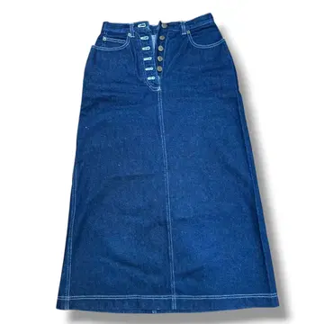 PINK HOUSE 데님 롱 스커트 로고 자수 핑크하우스