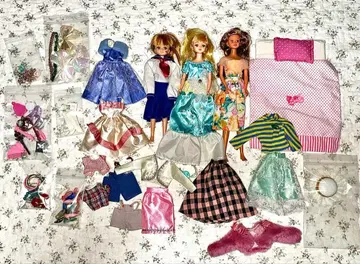 리카짱 제니짱 2쌍 1980년대 골동품 인형 세트와 의상 소책자 포함