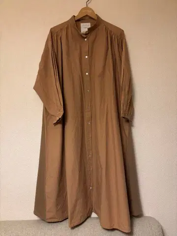 카멜 셔츠 원피스 긴팔