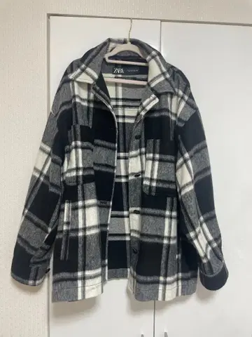 ZARA 오버 사이즈 셔츠 자켓 체크 무늬 L