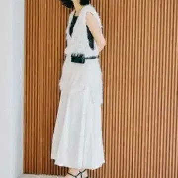 LEPSIM 프린지 베스트 튜닉 2WAY 아이보리 프리 사이즈