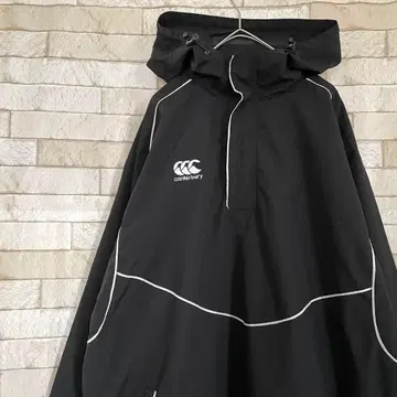 캔터베리 나일론 자켓 아노락 후드티 자수 로고 메쉬 블랙 XL
