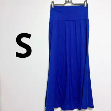 파랑 플레어 롱 스커트 S 사이즈 블루 여성용