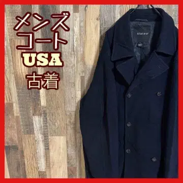 피코트 남성용 네이비 L USA 구제 의류 90s 긴팔 코트