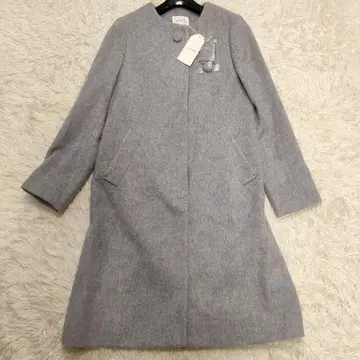 [ 새상품/택 포함 ] 아나텔리어 싸개 버튼 알파카 샤기 코트 노카라