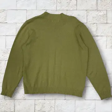 [고급 소재] 실크 x 캐시미어 혼방 모크넥 고급 긴팔 니트 스웨터 카키