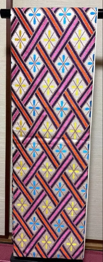 아이보리 능 문양 후쿠로 오비