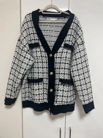 ZARA 트위드 가디건 자켓 M