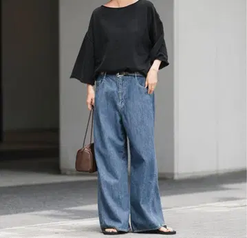 FRAMeWORK 배럴 폼 데님 팬츠 블루 40