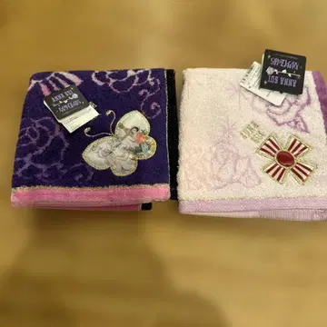 안나수이 벨 장미 타월 손수건 옅은 핑크 보라색