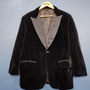 USA 구제 의류 빈티지 벨로아 자켓 블랙 벨벳 테일러드 70s