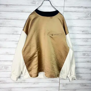 CULLNI 절개 디자인 풀오버 L 사이즈 베이지 x 화이트