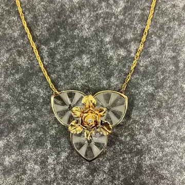 빈티지 IEI 목걸이 플라워 SV925 크리스탈 골드!