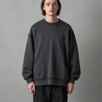 SLICK 오버 사이즈 데미지 스웨트