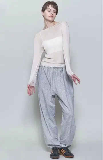 6 ROKU 코튼 우라케 개더 팬츠