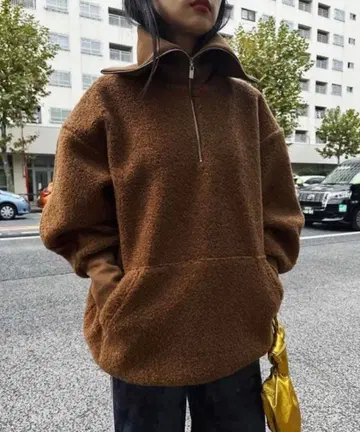 [ 새상품급 ] Ameri HALF ZIP BOA TOPS