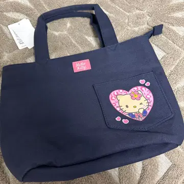 새상품 헤이세이 갸루 헬로키티 토트백 네이비 일광화상 레오파드 핑크