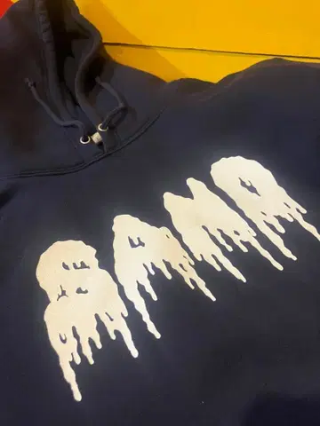 SAND 밴딩 후드티 M 드롭 로고 블랙 후디