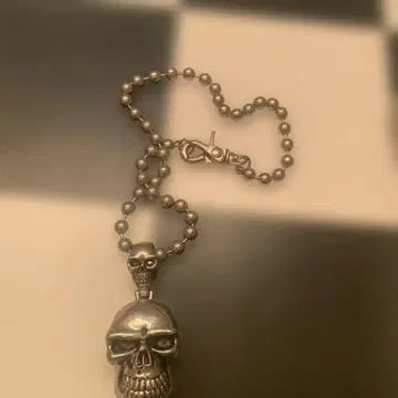 스컬 펜던트 목걸이 실버