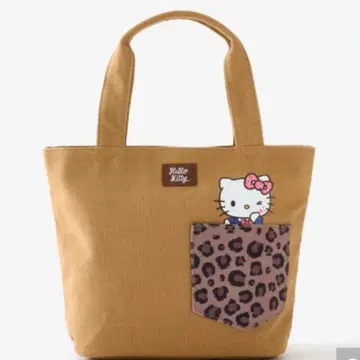 새상품 헬로키티 토트백 브라운 레오파드 무늬 갸루 헤이세이 코갸루