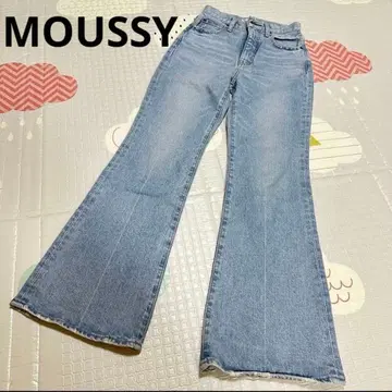 MOUSSY 마우지 데님 플레어 데님 데미지 S 새상품급