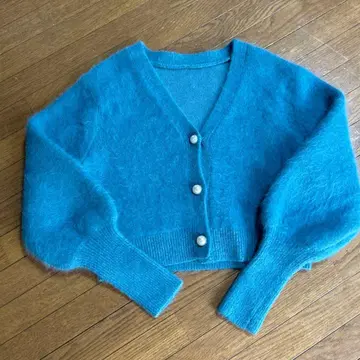블루 버튼 가디건