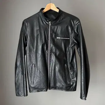 블랙 가죽 자켓 싱글 라이더 천연 가죽