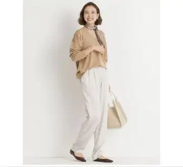 23구 S 실크 코튼 베이직 V넥 니트 카멜 계열/32