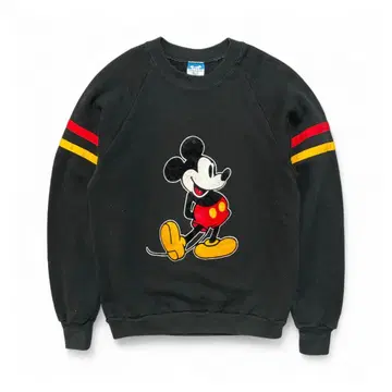 USA제 80S 디즈니 미키마우스 플로키 프린트 맨투맨