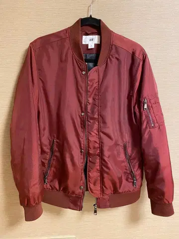 H&M MA-1 자켓 와인 레드