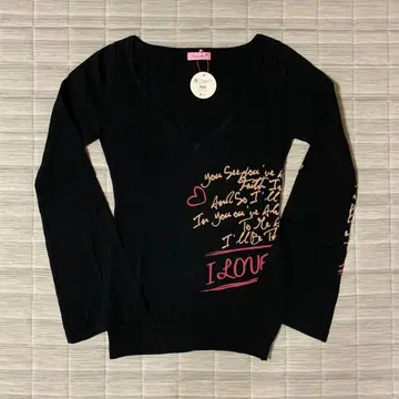 택 포함 새상품 블랙 V넥 긴팔 상의