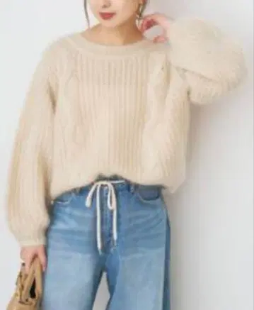 SO 모헤어 믹스 케이블 풀오버