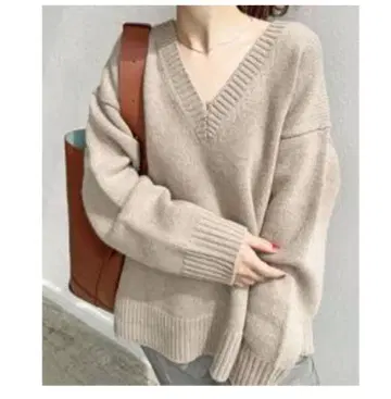 Spick and Span 로우게이지 니트 V넥 풀오버