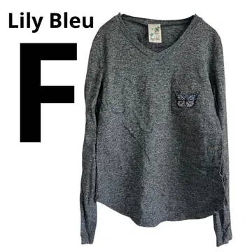 새상품급 Lily Bleu [ F ] 그레이 긴팔 T셔츠 나비 자수