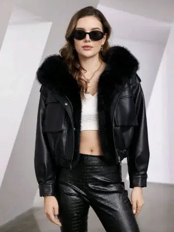 SHIEN 가죽 자켓 퍼 자켓