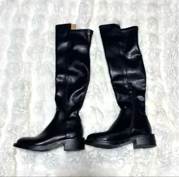 컨디션 최상 롱 부츠 블랙 니하이 부츠 21.5~22.5 상당