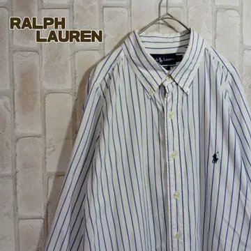 랄프 로렌 셔츠 원피스 긴팔 스트라이프