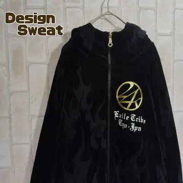 24 랏츠 한정판 후드티 집업 파이어 패턴 벨로아