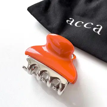 새상품급 아카 acca 헤어 클립 S 사이즈 오렌지 부대 미니
