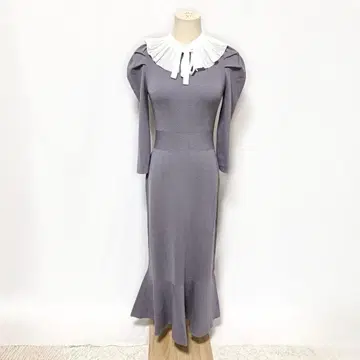 [ 새상품급 ] SNIDEL 스나이델 플리츠 카라 니트 원피스 머메이드