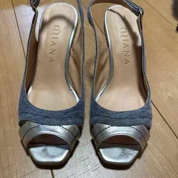 DIANA 데님 블루 오픈토 샌들