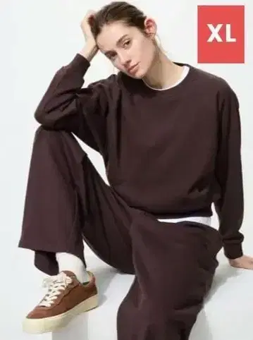 유니클로 / 맨투맨 크롭 셔츠 ( DARK BROWN XL 사이즈 )