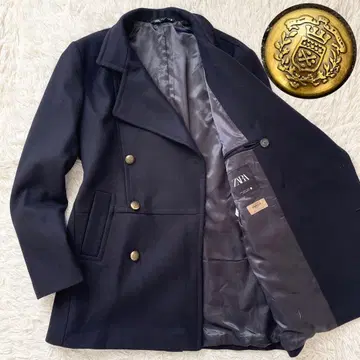 XL 사이즈 고급 이탈리아 원단 ZARA 나폴레옹 자켓 피 코트 네이비