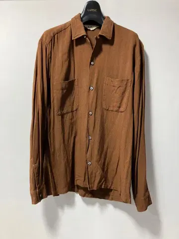 60s 다 빈치 레이온 셔츠 브라운 다빈치