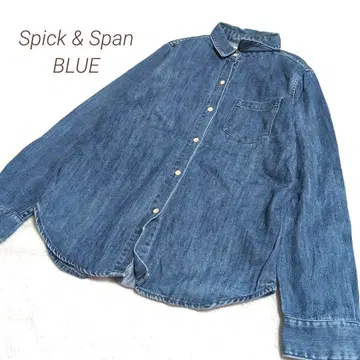 Spick & Span BLUE 데님 셔츠 캐주얼 블라우스 36