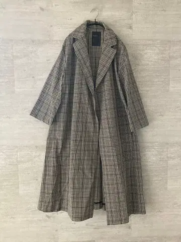 노블 체크 롱 코트 나일론 코트