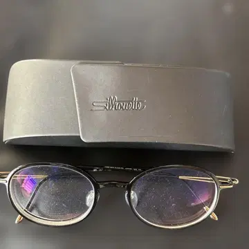 Silhouette 타원형 안경 다크 블루